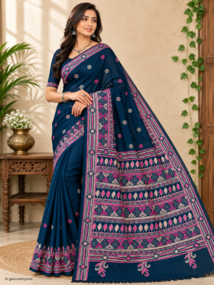 Kantha Stitch Saree as013