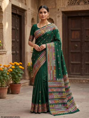 Kantha Stitch Saree as016