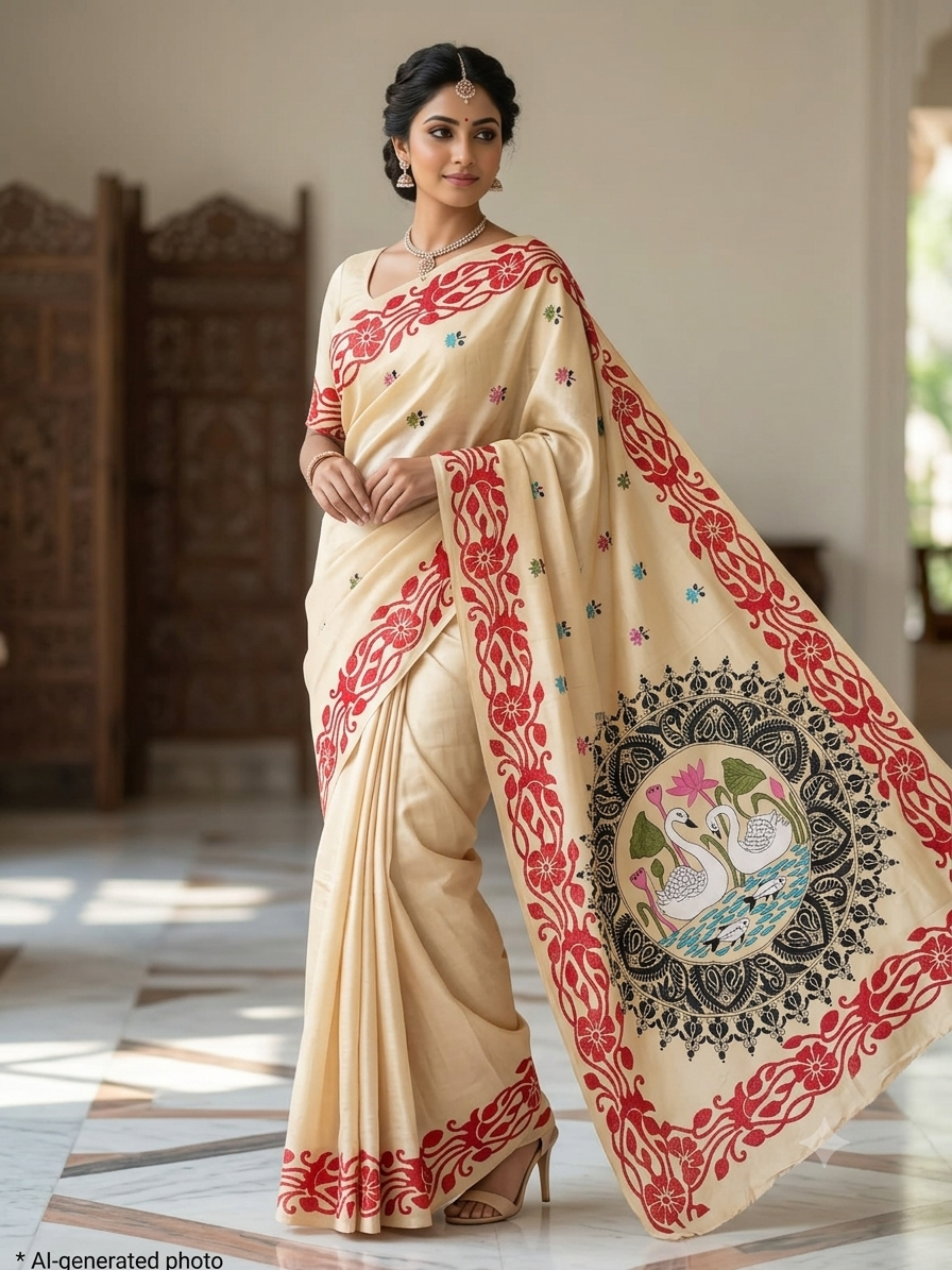 Kantha Stitch Saree as017