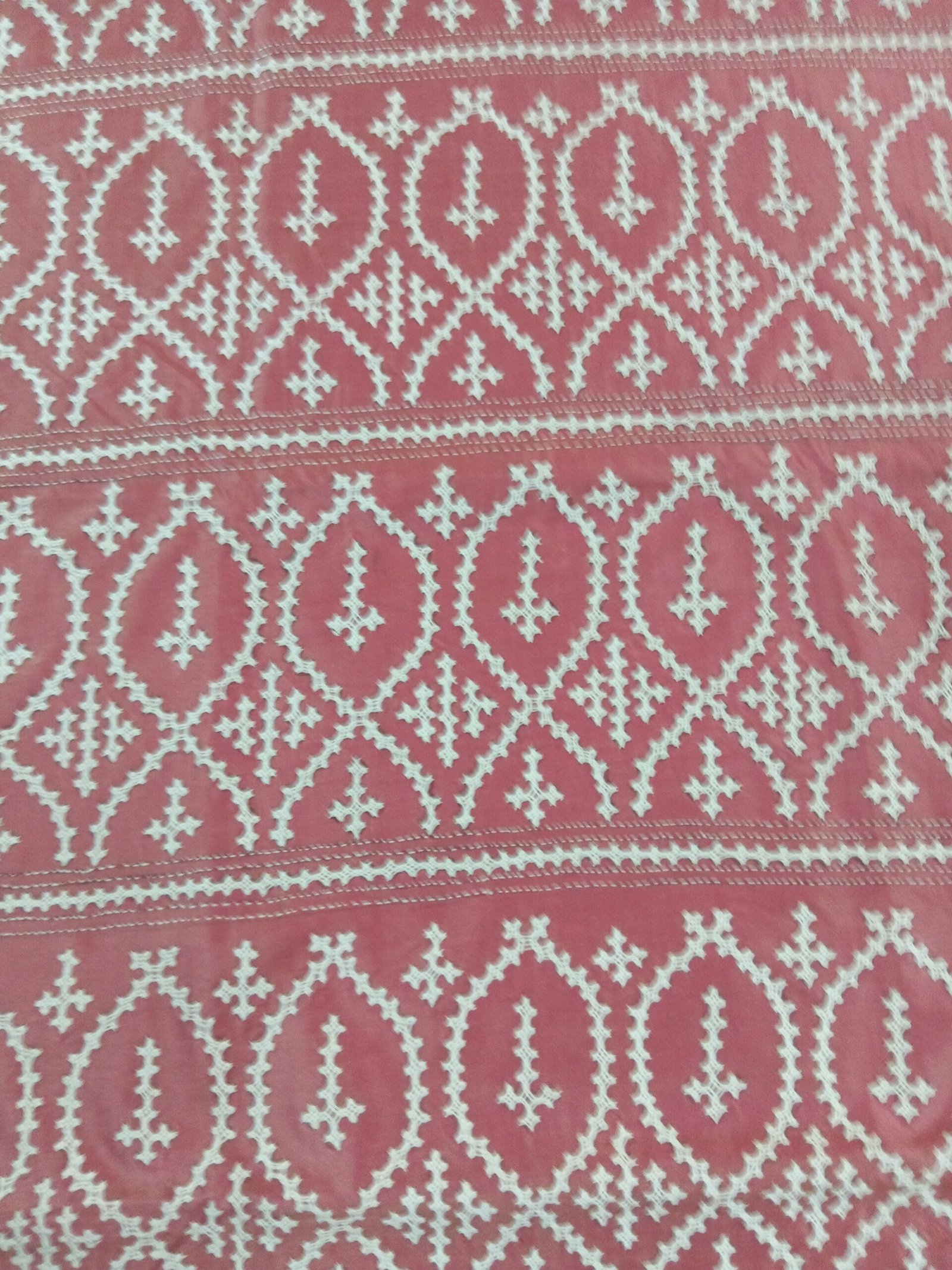 Pink Gujrati Kantha Stitch Saree % kantha stitch saree as011