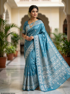 Kantha Stitch Saree as006