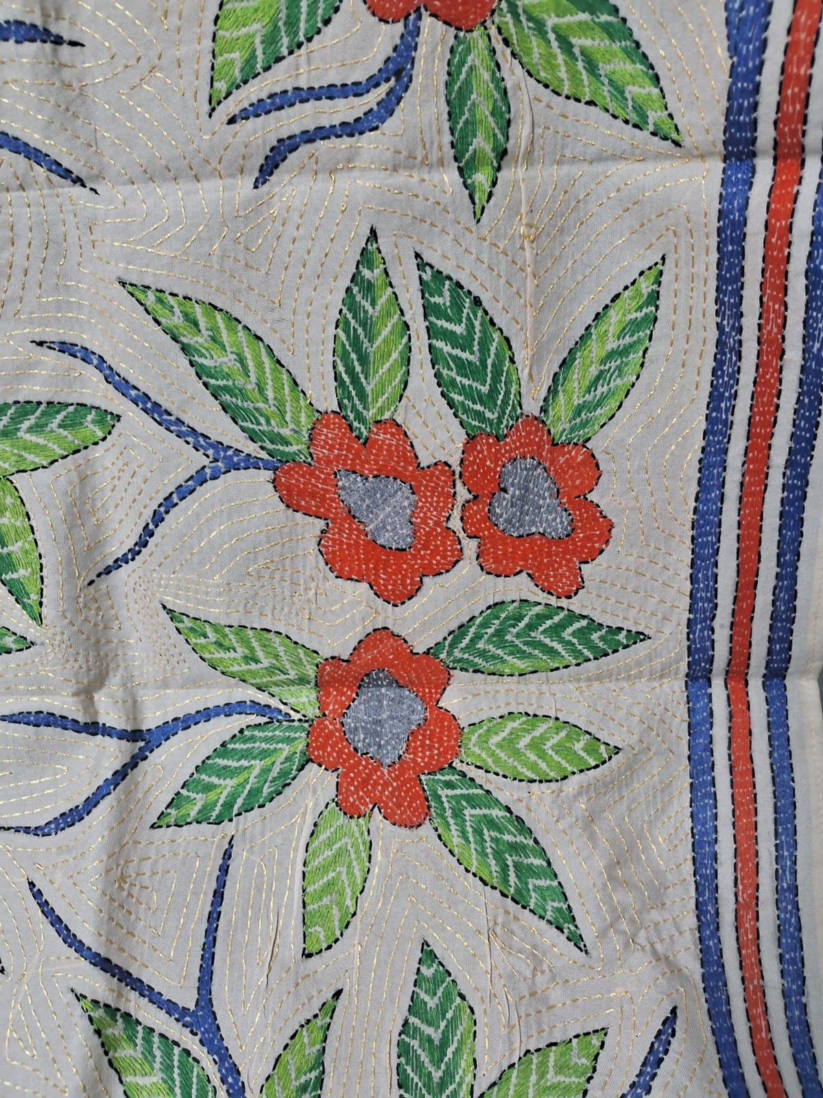 Silk Kantha Stitch Scarves or Stole % kantha_stitch_stole_or_scarf_dt005