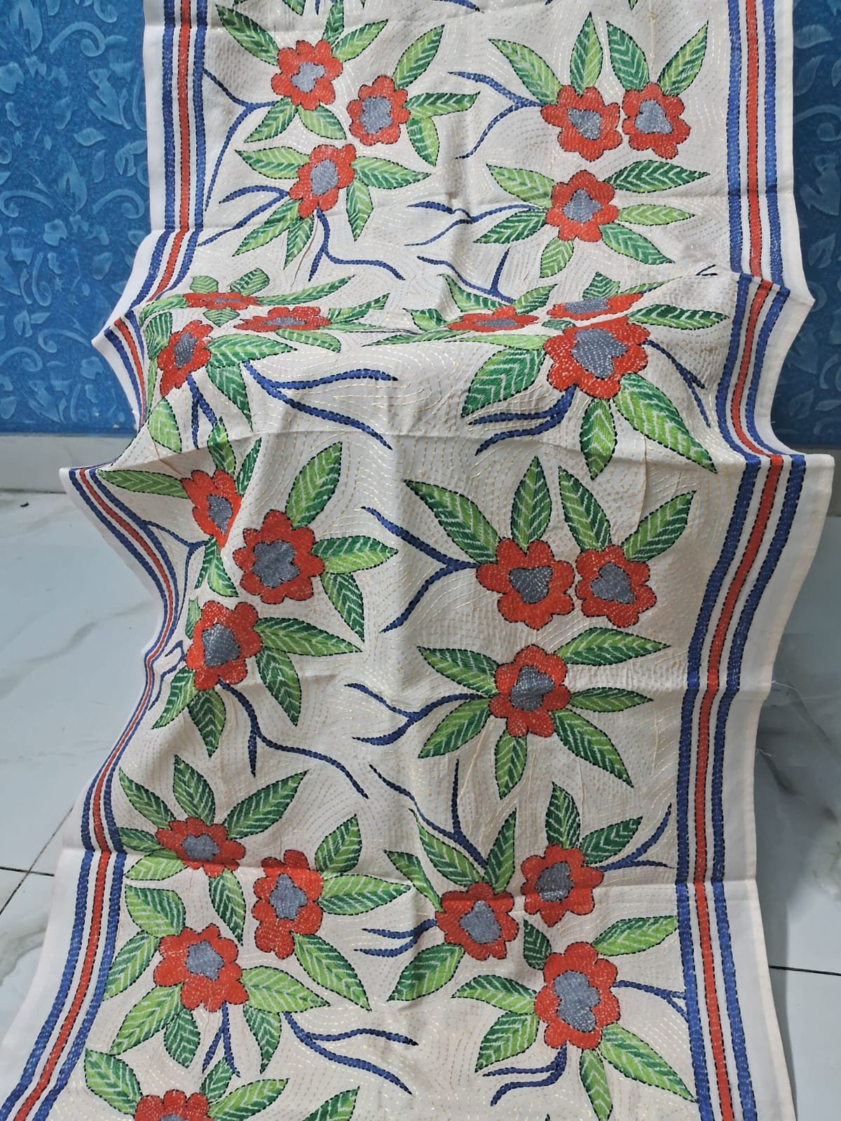Silk Kantha Stitch Scarves or Stole % kantha_stitch_stole_or_scarf_dt005