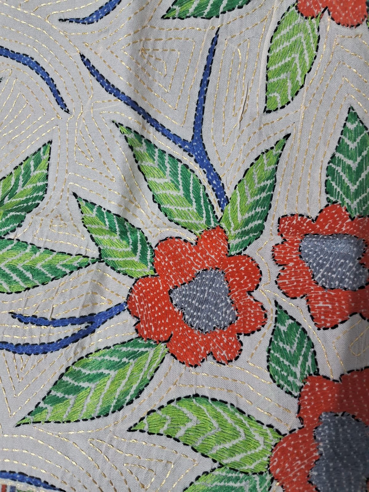 Silk Kantha Stitch Scarves or Stole % kantha_stitch_stole_or_scarf_dt005