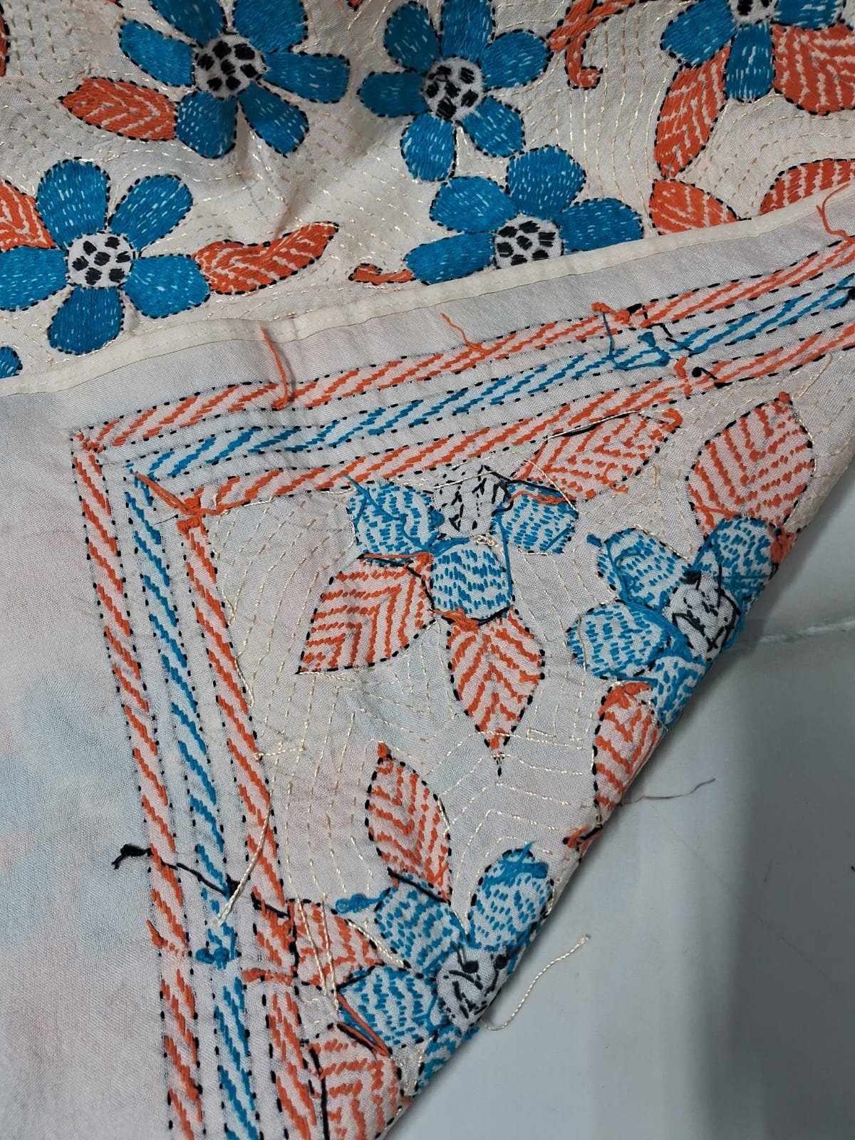 Silk Kantha Stitch Scarves or Stole % kantha_stitch_stole_or_scarf_dt004