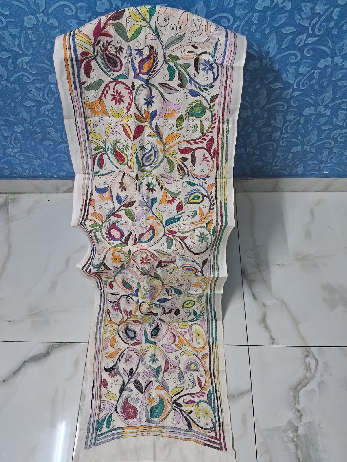 Silk Kantha Stitch Scarves or Stole % kantha stitch stole or scarf dt002