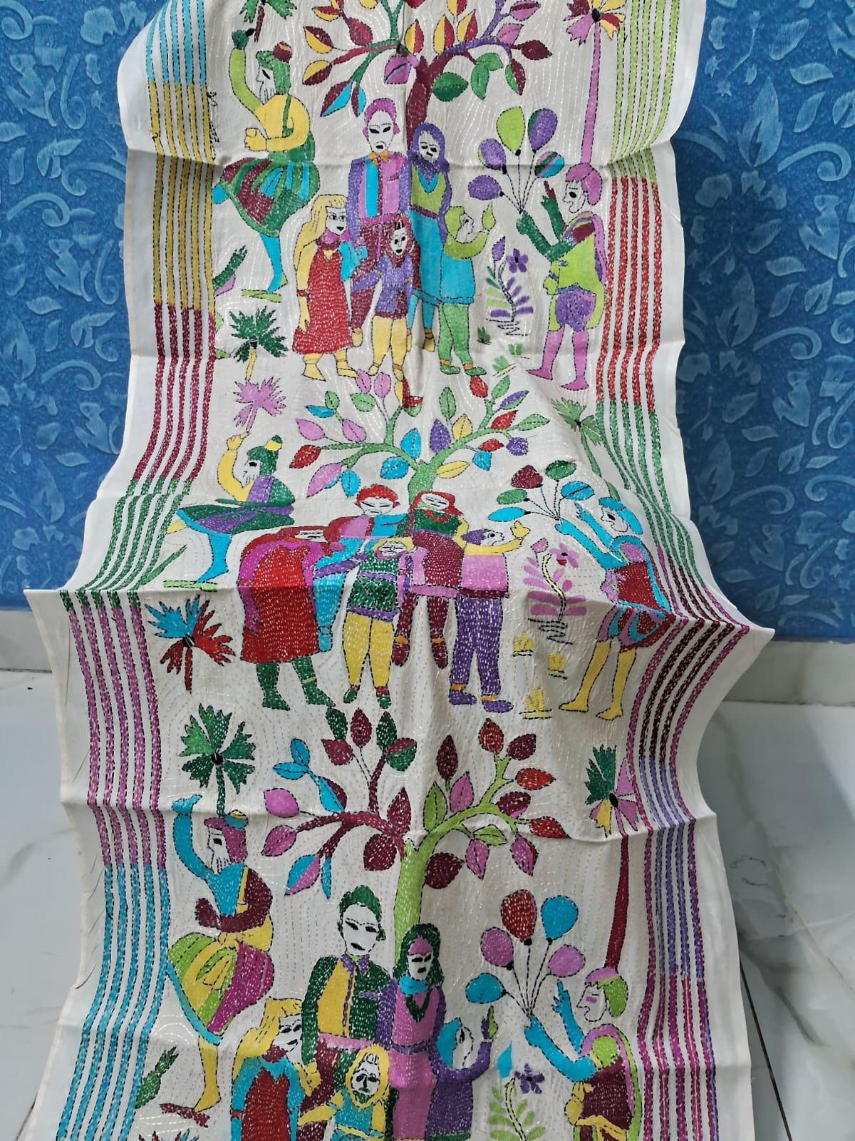 Silk Kantha Stitch Scarves or Stole % kantha_stitch_stole_or_scarf_dt009