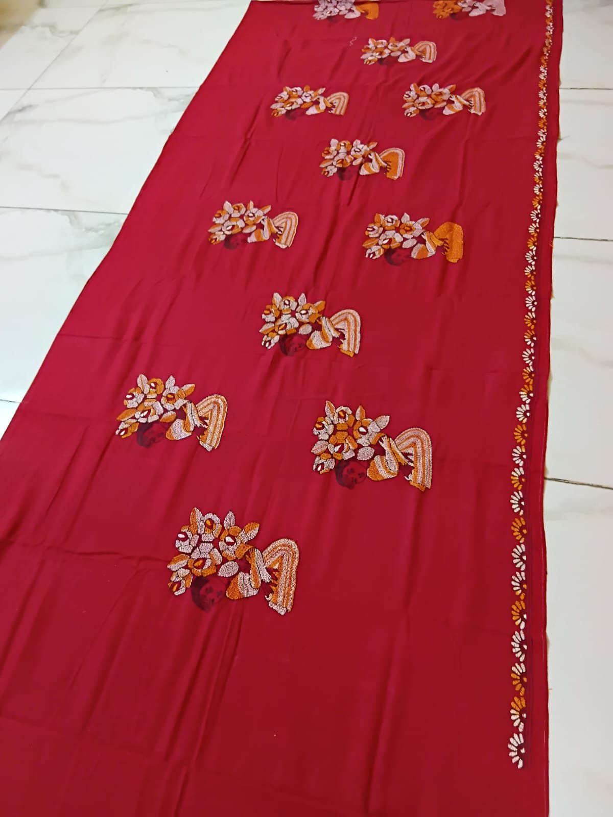 Cotton Kantha Stitch Saree % cotton kantha stitch saree c003