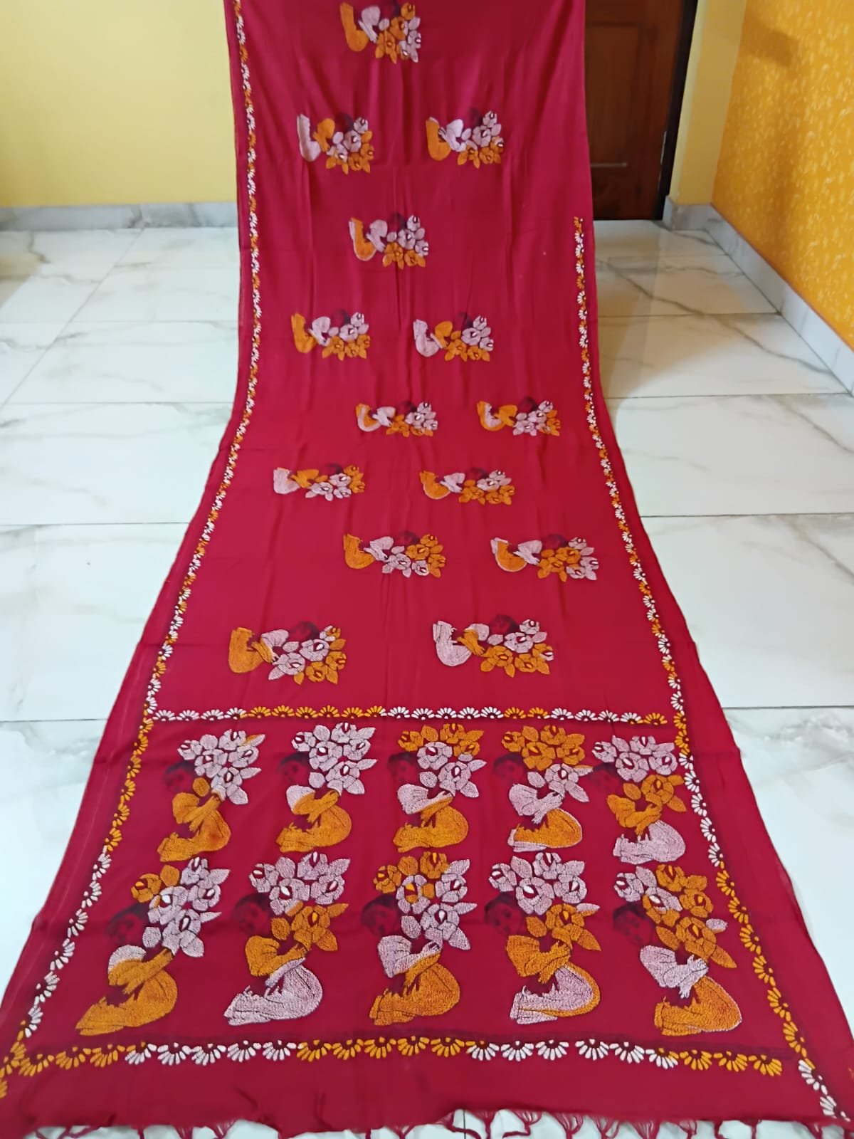 Cotton Kantha Stitch Saree % cotton kantha stitch saree c003