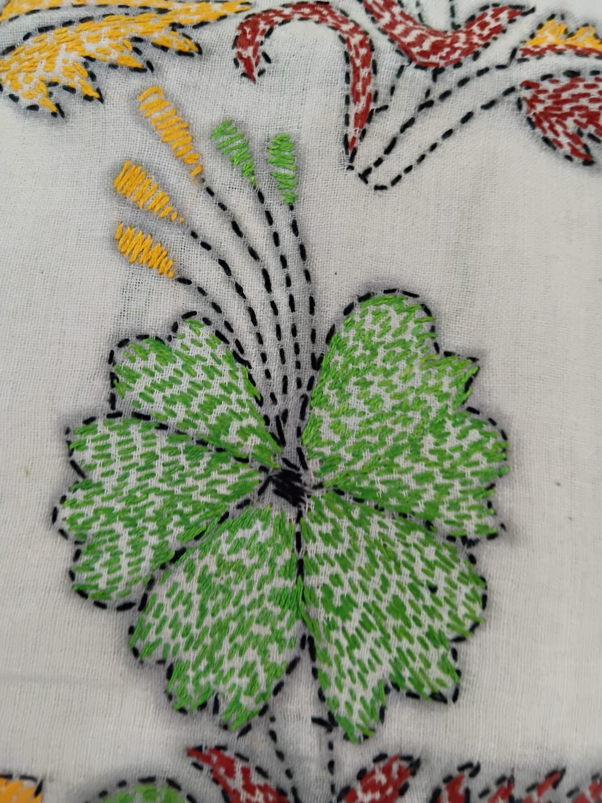 Cotton Kantha Stitch Saree % cotton kantha stitch saree c006