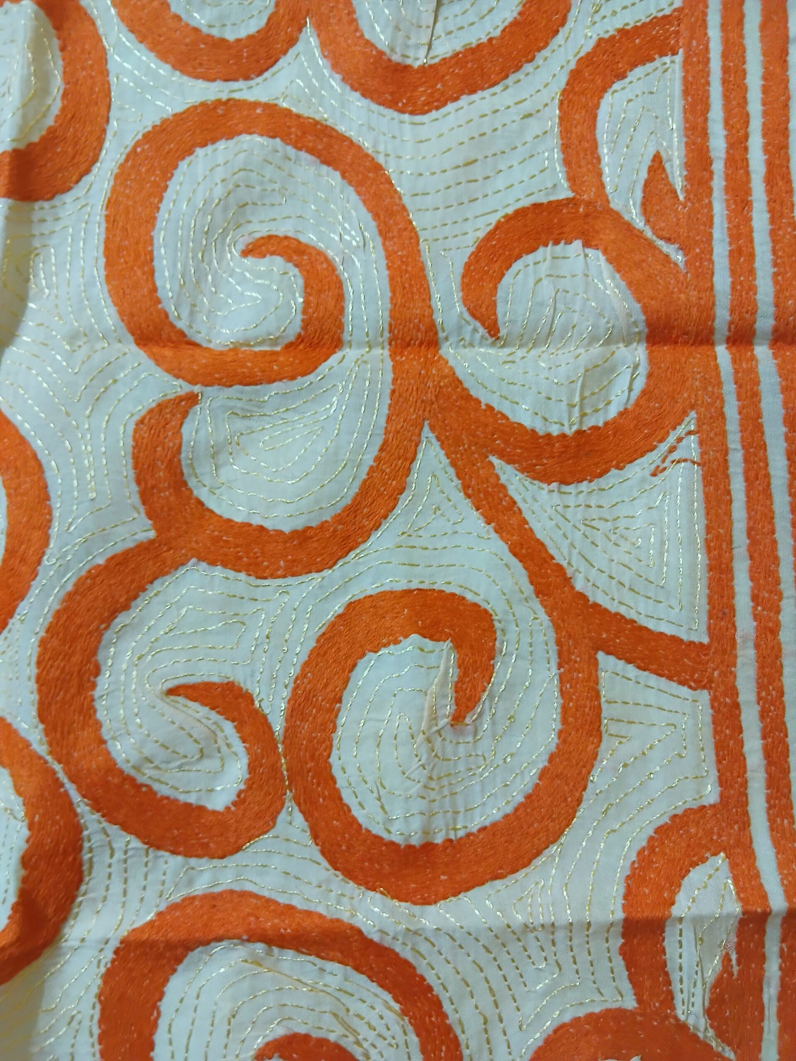 Silk Kantha Stitch Stole or Scarf % Handmade Kantha stitch stole featuring intricate hand embroidery with colorful traditional motifs on soft fabric. This elegant Bengal Kantha stole showcases detailed running-stitch artwork, ethnic craftsmanship, and a beautiful handcrafted texture, making it ideal for Indian ethnic wear, festive occasions, casual styling, gifting, and sustainable handmade fashion.