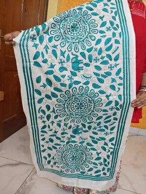 Silk Kantha Stitch Stole or Scarf